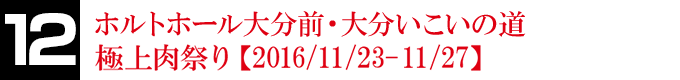 ホルトホール大分前・大分いこいの道　極上肉祭り【2016/11/23-11/27】