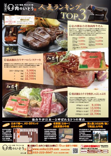 肉のいとうチラシオモテ面