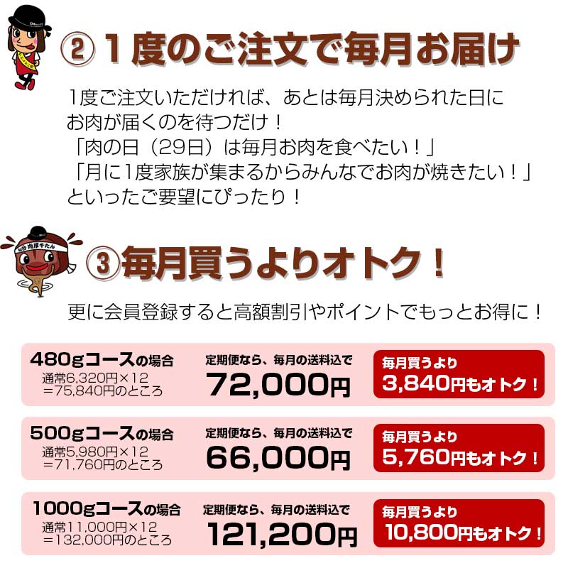 お肉の定期便 肉厚牛たん480g×12回コース