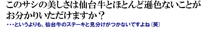 仙台黒毛和牛　サーロインステーキ